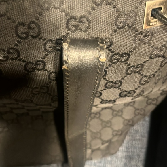 Large Black Gucci Monogram Tote - Picture 9 of 10